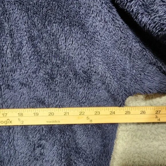 Aerie Women's Relaxed Pullover Navy Blue Terry Cloth Vintage Style Long Sleeve L - Picture 6 of 7